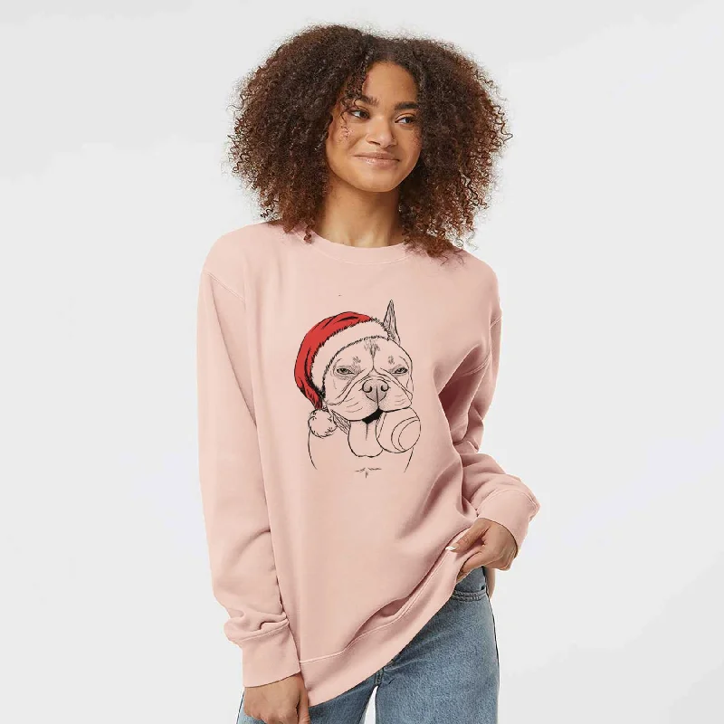 Savings Galore Santa Happy Franco the French Bulldog - Unisex Pigment Dyed Crew Sweatshirt