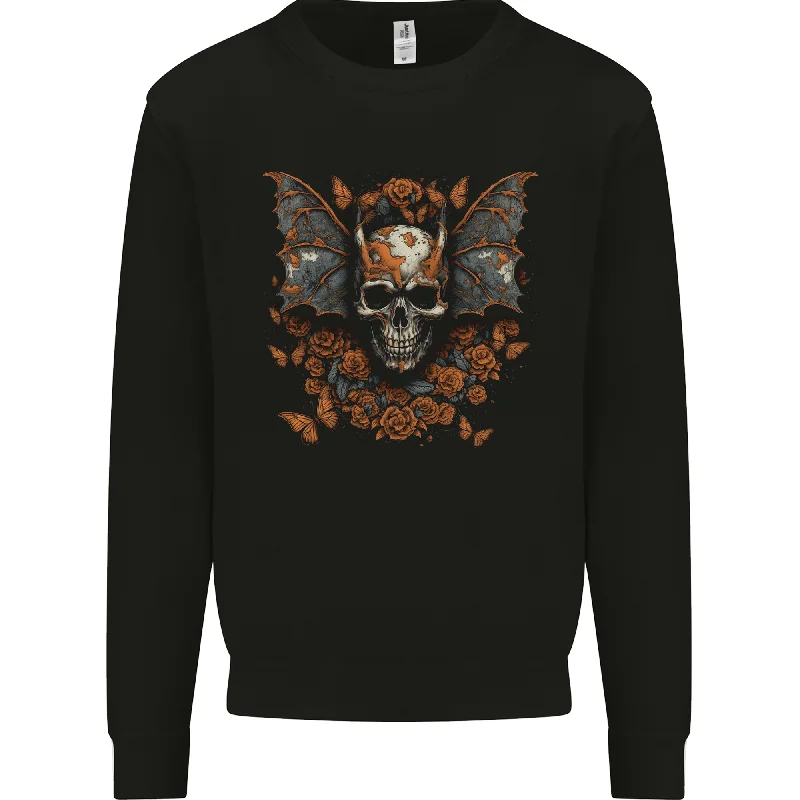 Unmissable Offer Demonic Bat Skull Satan Grim Reaper Demon Mens Sweatshirt Jumper