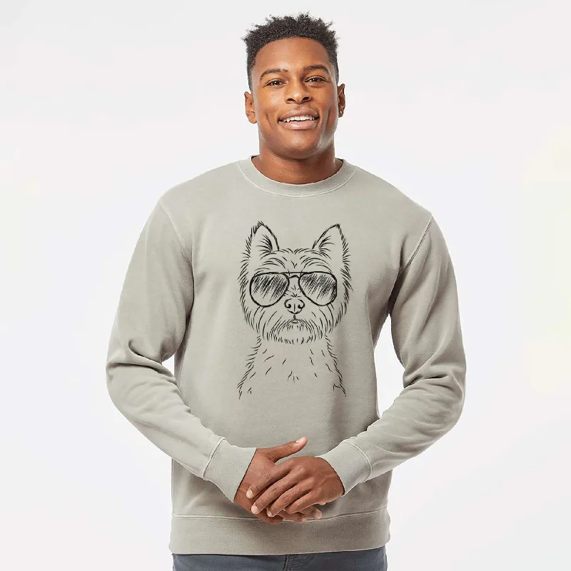 Mega Deal Aviator Murphy the West Highland Terrier - Unisex Pigment Dyed Crew Sweatshirt