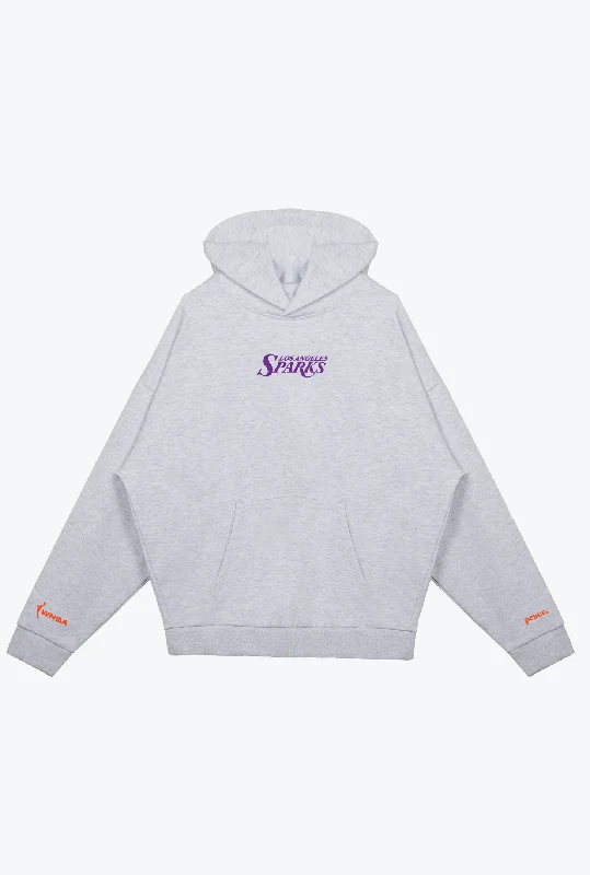 Overstock Los Angeles Sparks Essentials Heavyweight Hoodie - Ash