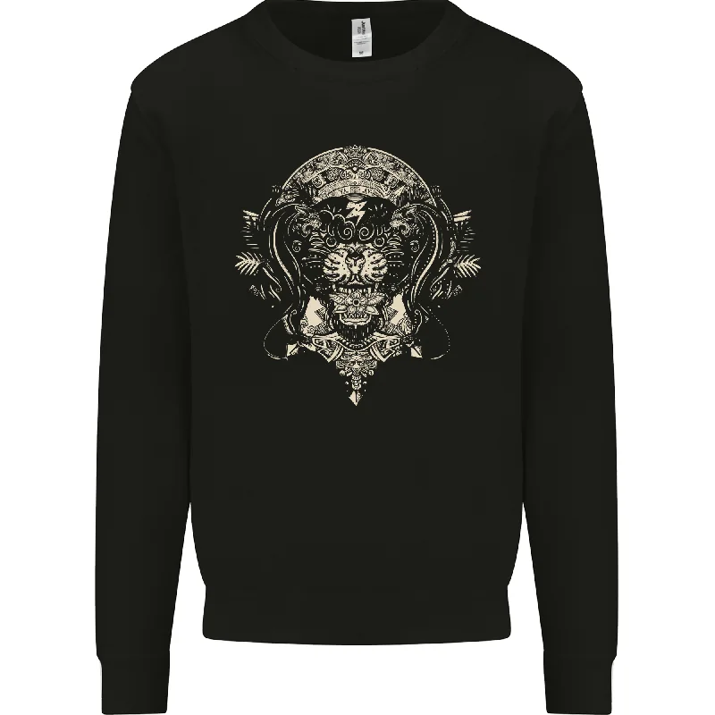 Act Now cool workout sweatshirtAncient Mayan Aztec Tiger Art Tattoo Tribal Mens Sweatshirt Jumper