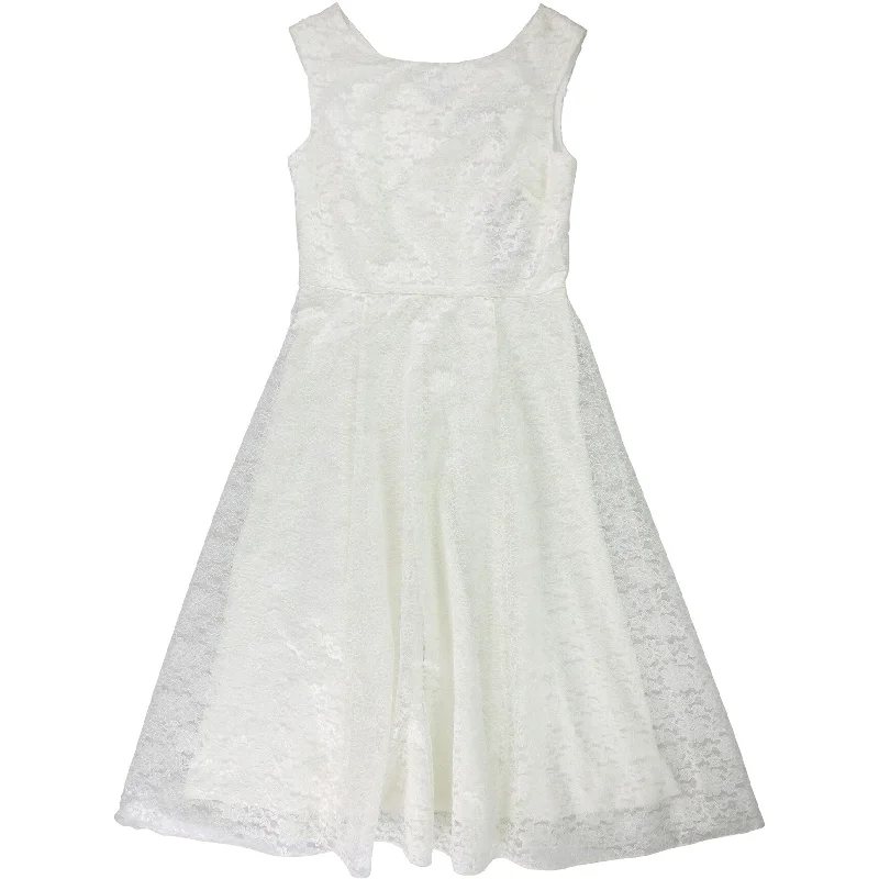 Clearance Event formal dressMaxMara Womens Tea Length Lace A-line Dress, Beige, 8