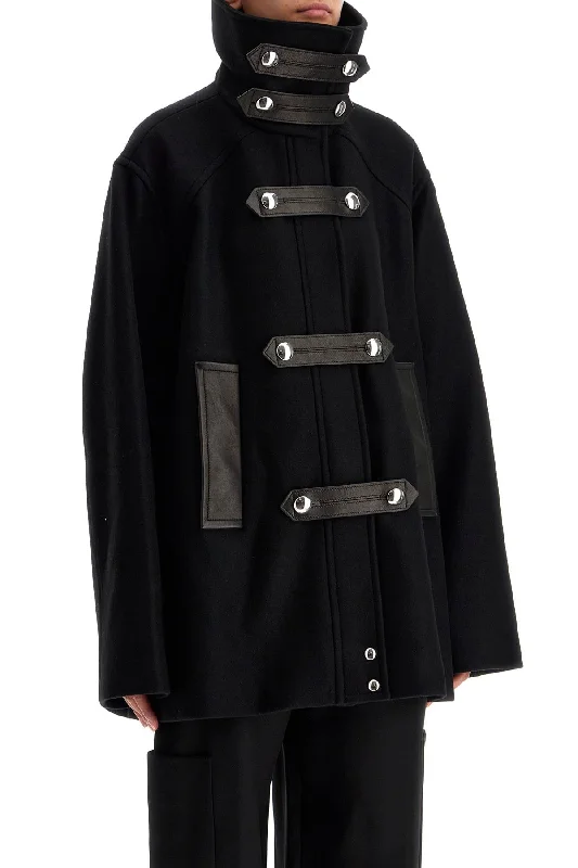 Khaite Wool And Leather Melbo Coat