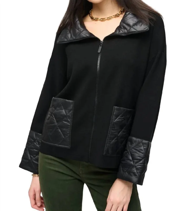 Knit Zipped Jacket In Black