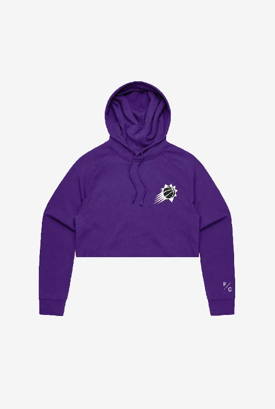 Weekend Special Phoenix Suns Logo Cropped Hoodie - Purple