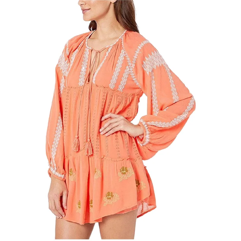 Act Now vintage-inspired dressFree People Womens Wild Horses Mini Dress, Orange, Small Act Now vintage-inspired dressFree People Womens Wild Horses Mini Dress, Orange, Small