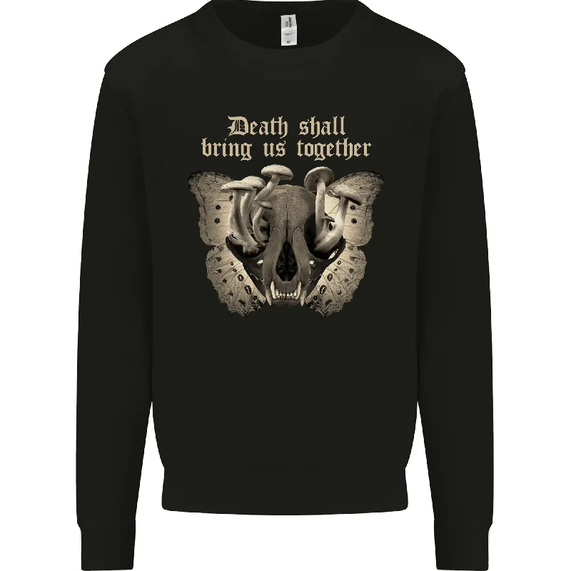 Limited Availability Death Together Butterfly Skull Mushrooms Mens Sweatshirt Jumper