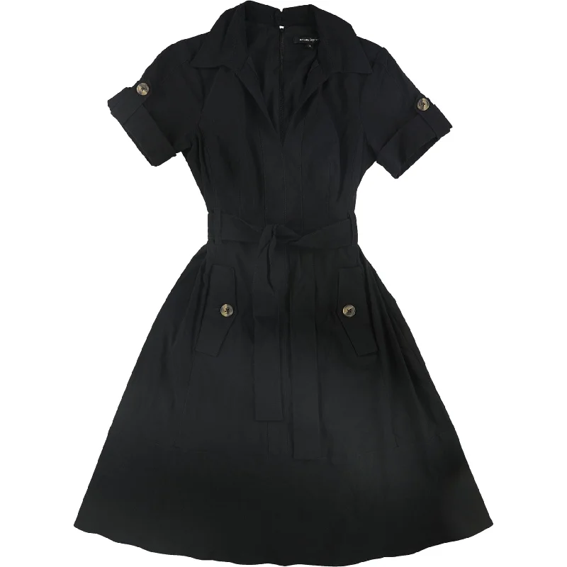 Discount Mania sophisticated dressNanette Lepore Womens Solid Shirt Dress, Black, 4