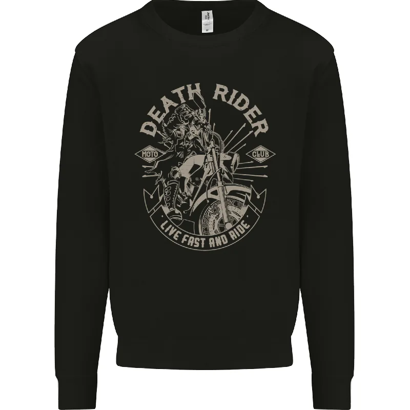 Great Deals Death Rider Moto Club Biker Motorcycle Mens Sweatshirt Jumper