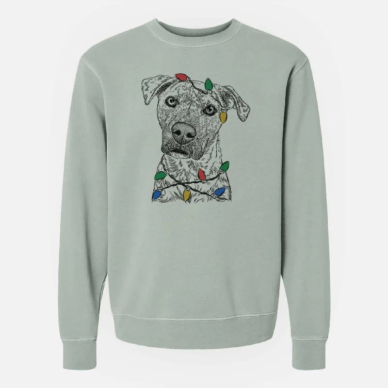 Unbeatable Prices Christmas Lights Monster Baby the Pitbull Mix - Unisex Pigment Dyed Crew Sweatshirt