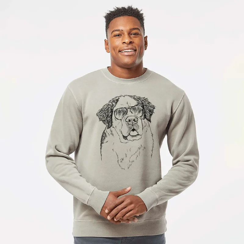 Big Discounts Aviator Hook the Saint Bernard - Unisex Pigment Dyed Crew Sweatshirt