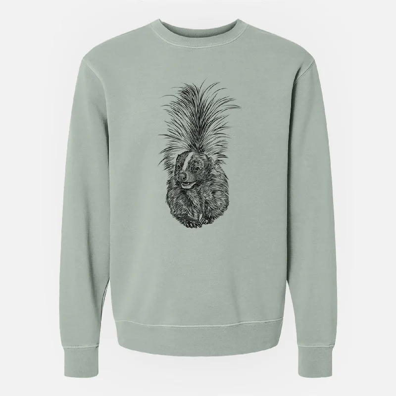 minimalistic workout hoodieStriped Skunk - Mephitis mephitis - Unisex Pigment Dyed Crew Sweatshirt