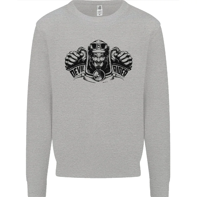 Markdowns Devil Rider Motorcycle Motorbike Biker Mens Sweatshirt Jumper