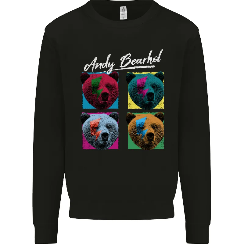 Exclusive Offers fashionable gym hoodieAndy Bearhol Funny Panda Bear Parody Art Mens Sweatshirt Jumper
