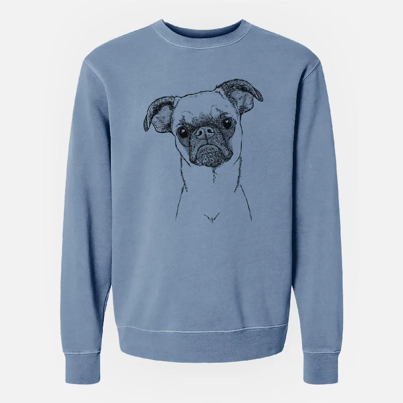 Closeout Sale Bare Groot the Brussels Griffon - Unisex Pigment Dyed Crew Sweatshirt
