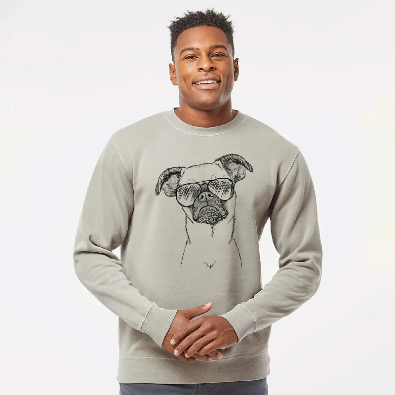 Overstock Sale Aviator Groot the Brussels Griffon - Unisex Pigment Dyed Crew Sweatshirt