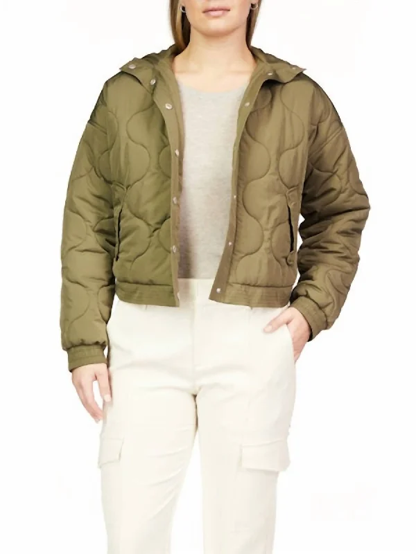 Comfy Quilted Jacket In Burnt Olive