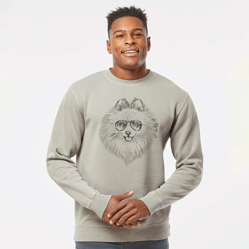 Bargain Prices Aviator GiGi the Pomeranian - Unisex Pigment Dyed Crew Sweatshirt