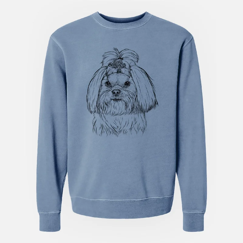 Fantastic Offers Bare Olga the Shih Tzu - Unisex Pigment Dyed Crew Sweatshirt