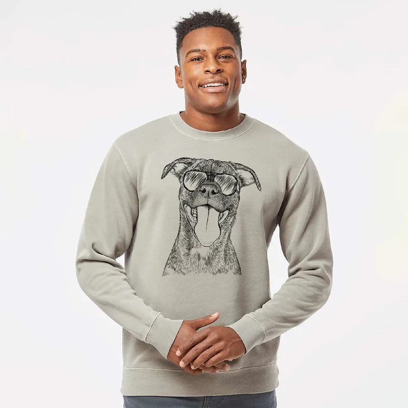 Final Markdown Aviator Harley the Pitbull Mix - Unisex Pigment Dyed Crew Sweatshirt