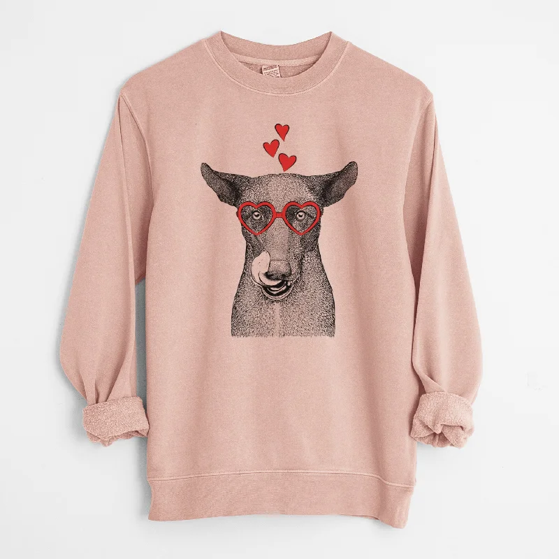 Best Bargains Valentine Gidget the Mexican Street Dog - Unisex Pigment Dyed Crew Sweatshirt