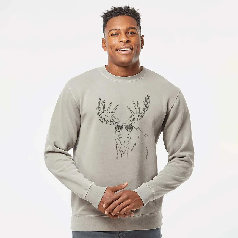 The Best Prices Aviator Monty the Moose - Unisex Pigment Dyed Crew Sweatshirt