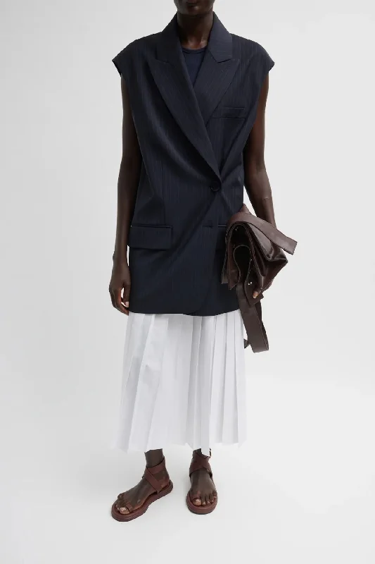 Special Discount sleek trench coatTibi Dominic Pinstripe Liam Vest - Navy Multi