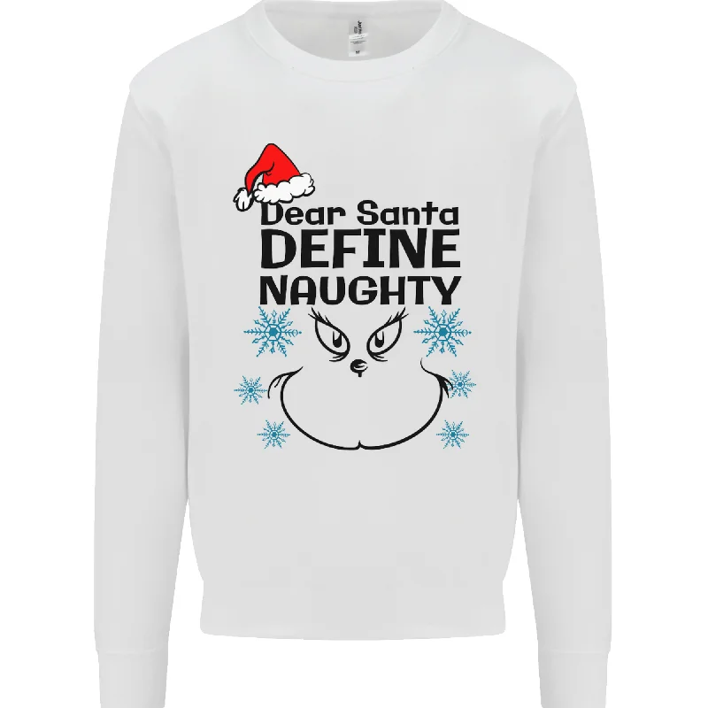 Warehouse Sale Dear Santa Define Naughty Christmas Funny Mens Sweatshirt Jumper