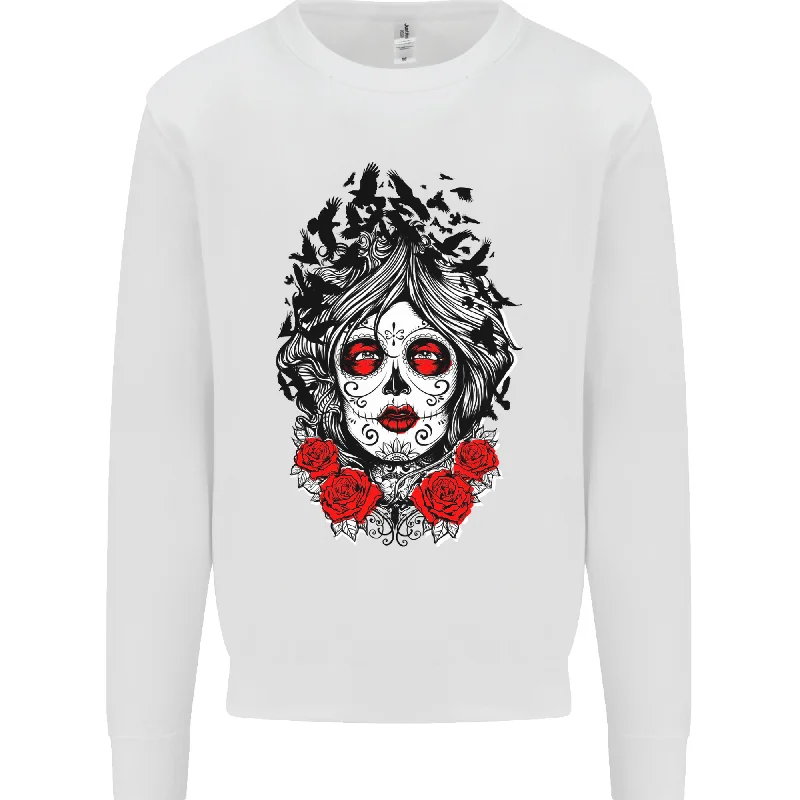 Limited Edition Day of the Dead Sugar Skull DOTD Mexico Mens Sweatshirt Jumper
