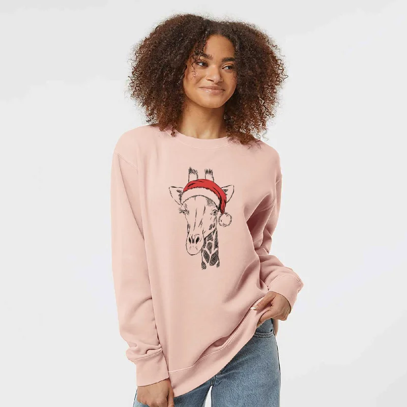 Best Seller Santa Geoffrey the Giraffe - Unisex Pigment Dyed Crew Sweatshirt