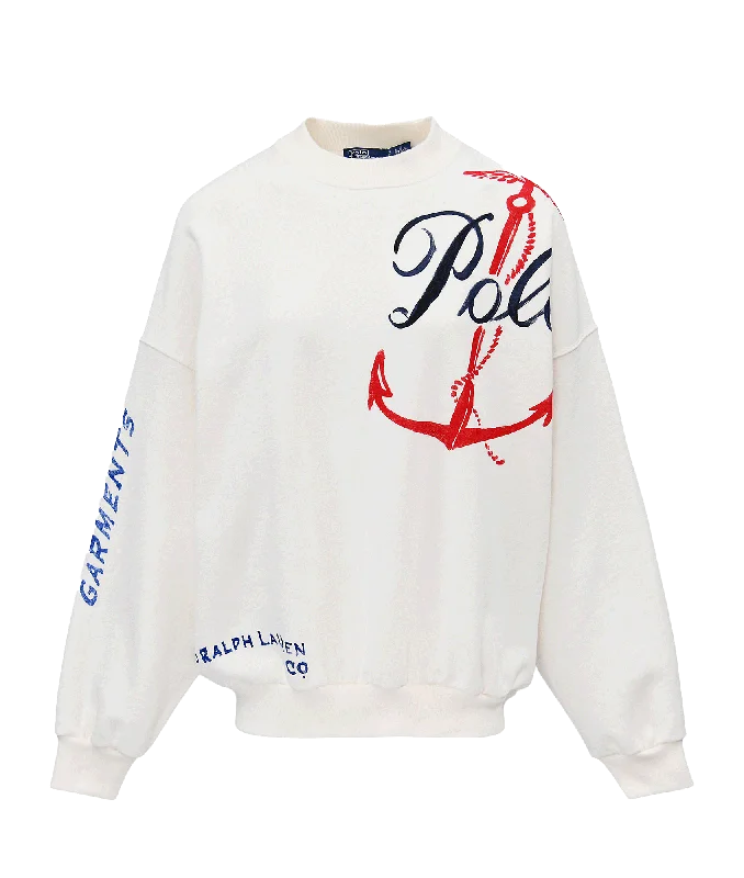 Price Blitz casual trench coatNautical Logo Fleece Crewneck - White