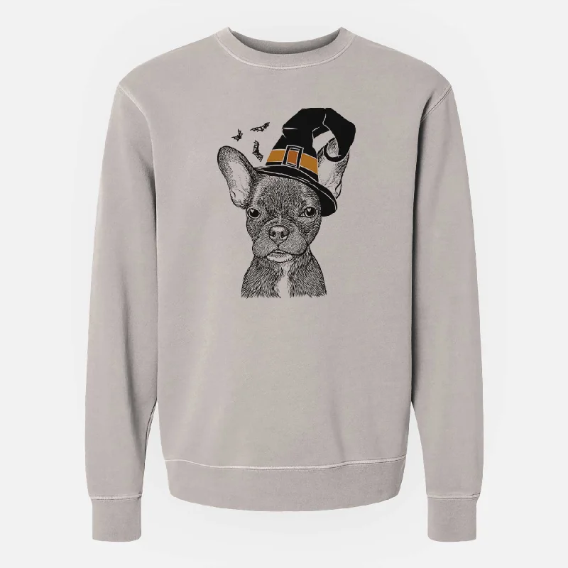 TIME-Limited Offer Witch Henry the French Bulldog - Unisex Pigment Dyed Crew Sweatshirt
