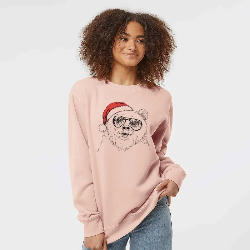 Super Sale Santa Grizz the Bear - Unisex Pigment Dyed Crew Sweatshirt
