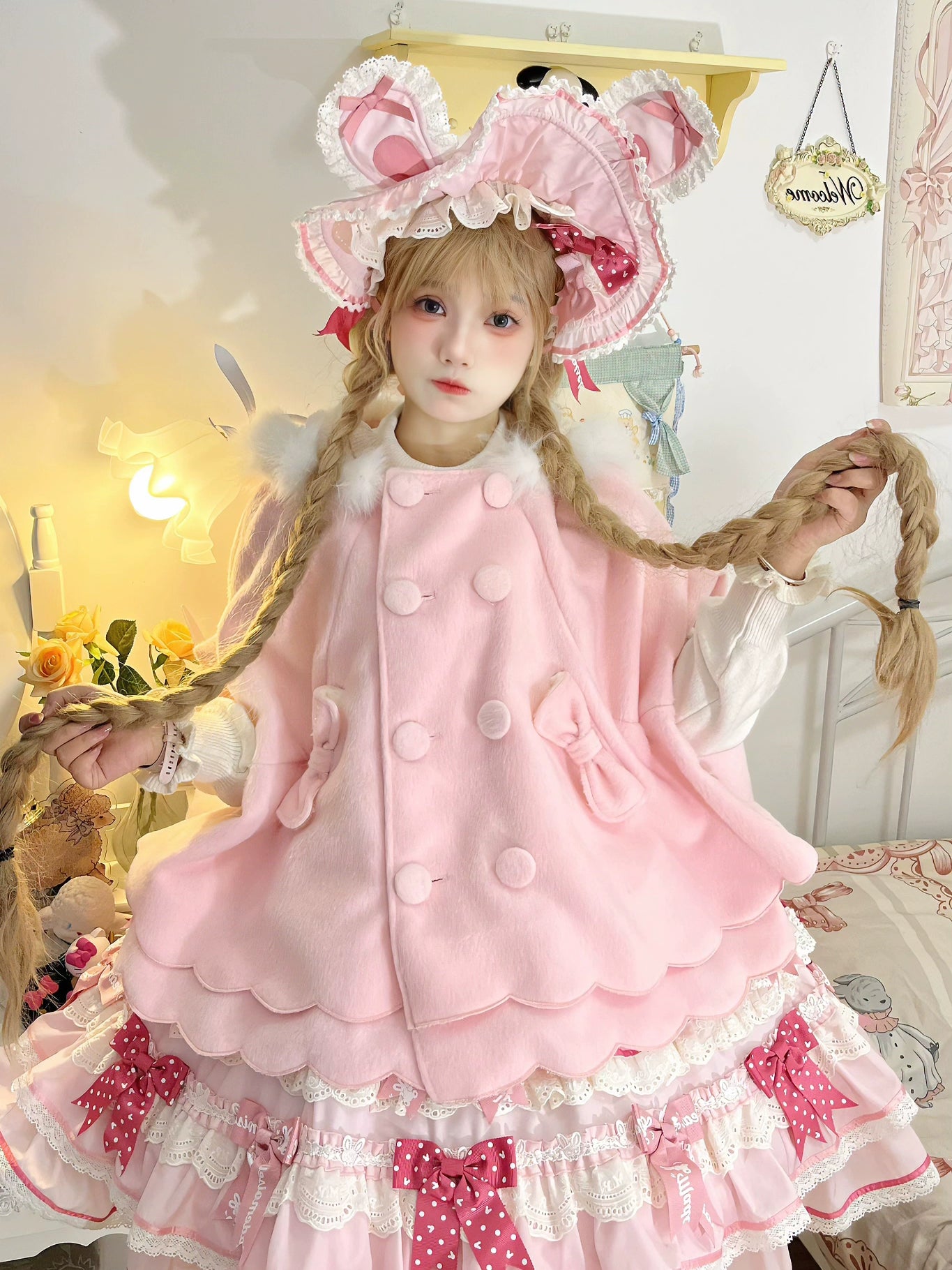 Extra Savings trendy casual outerwearYayizi~Sweet Lolita Cape Winter Plush Lolita Coat