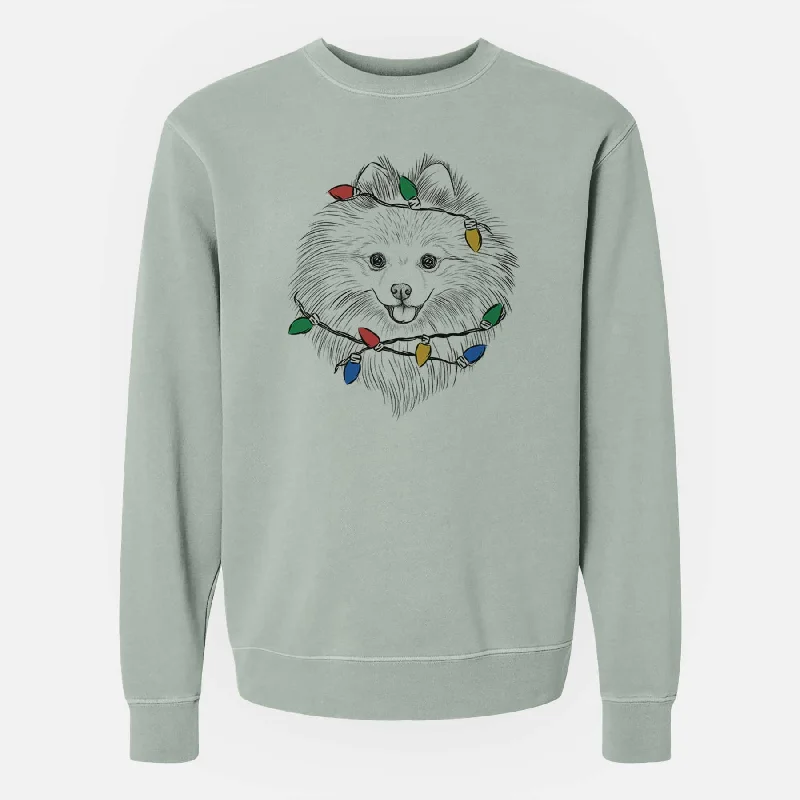 Today's Special Christmas Lights GiGi the Pomeranian - Unisex Pigment Dyed Crew Sweatshirt