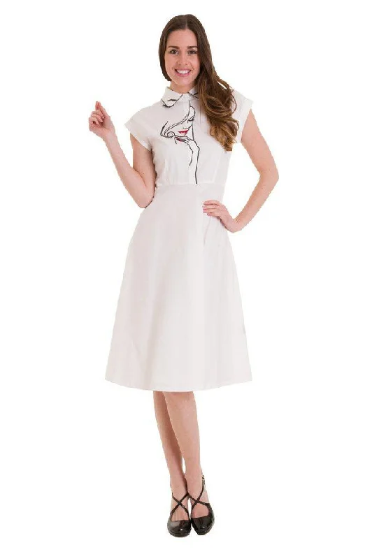 Closeout satin midi dressModel Face Longer Dress