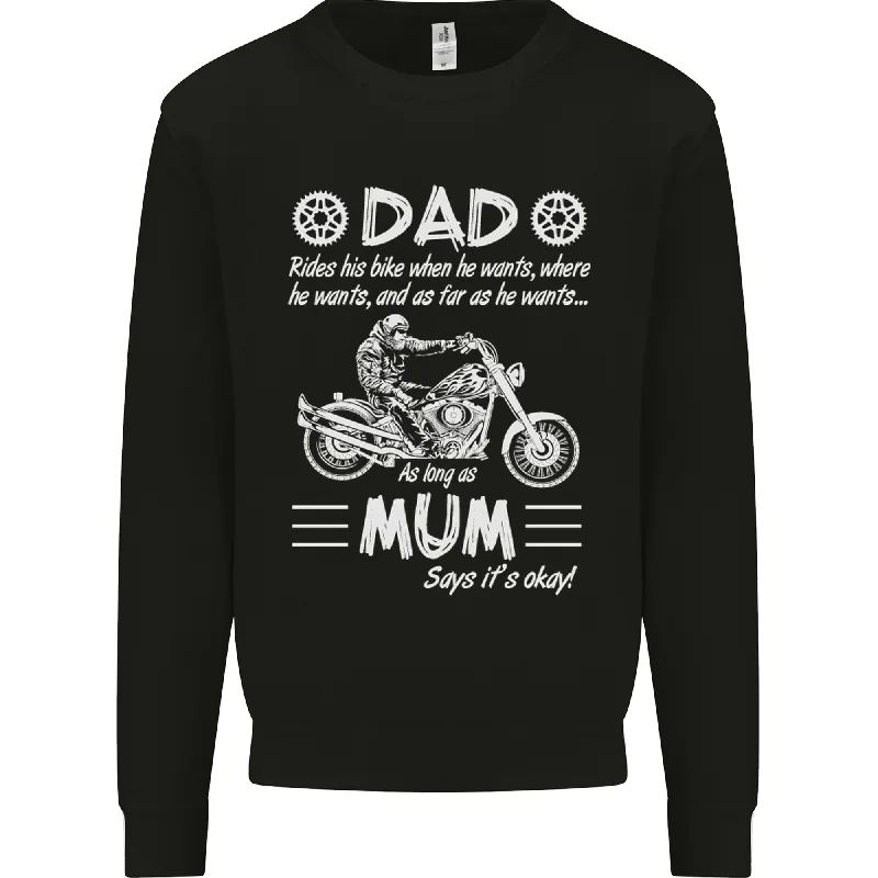 Super Bargain Dad Mum Biker Motorcycle Motorbike Funny Mens Sweatshirt Jumper