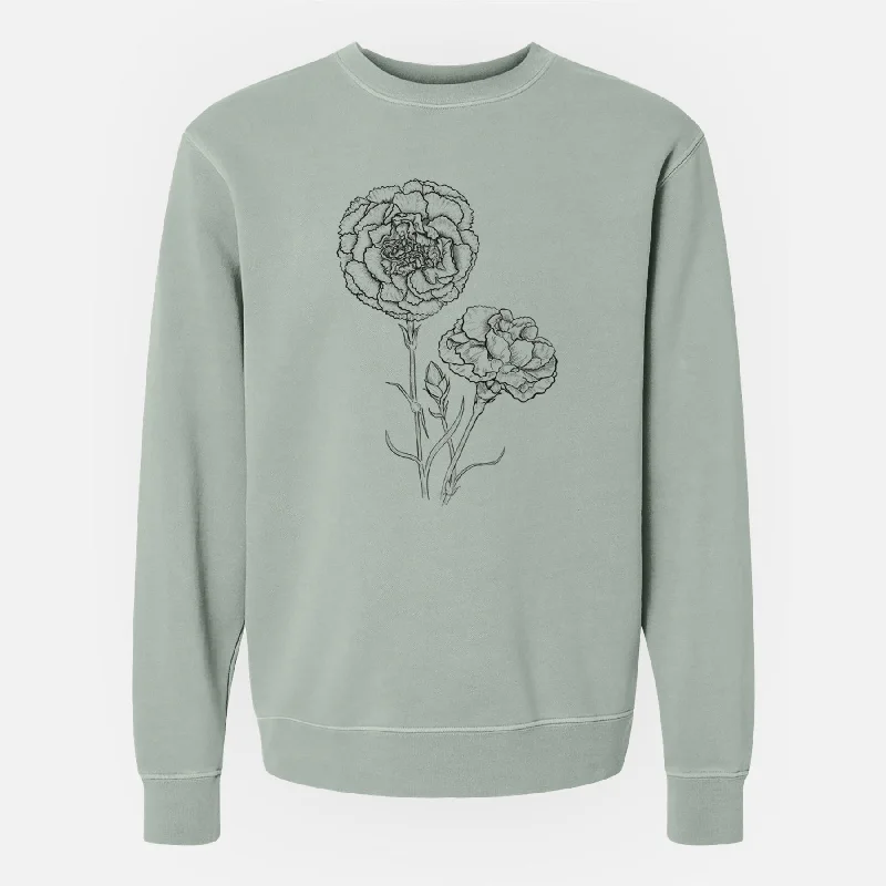 sleek gym hoodieCarnations - Dianthus caryophyllus - Unisex Pigment Dyed Crew Sweatshirt