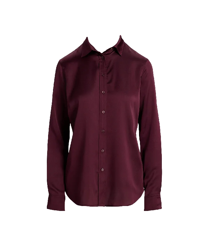 Special Discount casual trench coatClassic Fit Satin Charmeuse Shirt - Red