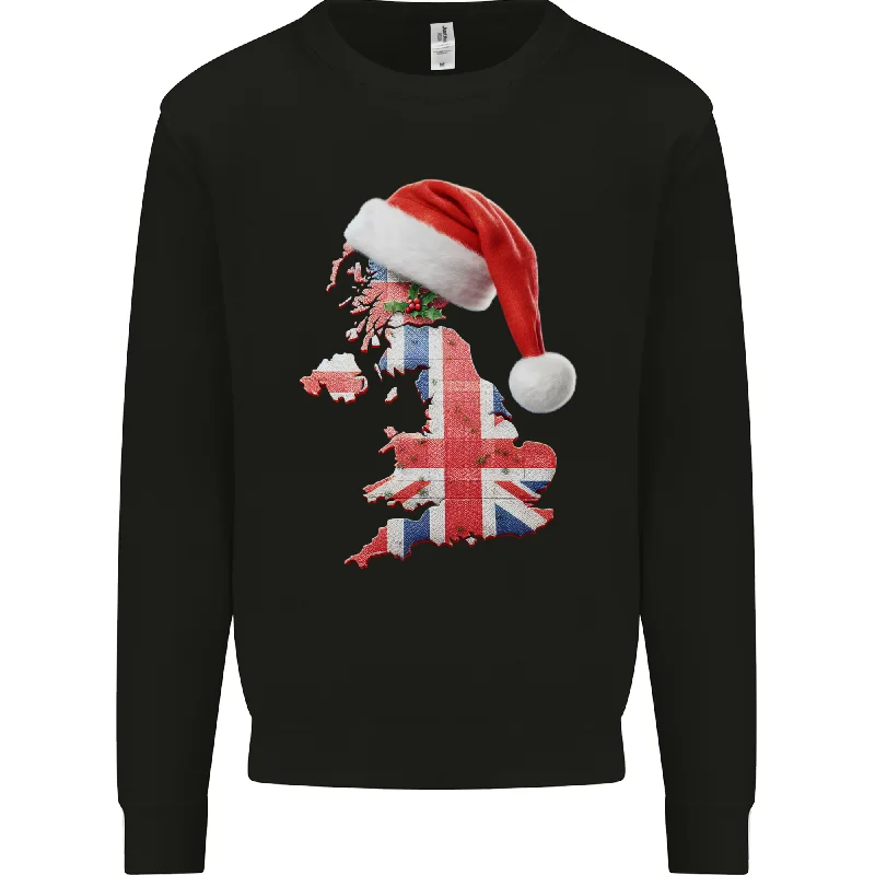 Limited Time Discount Christmas Great Britain UK Union Jack Flag Xmas Mens Sweatshirt Jumper