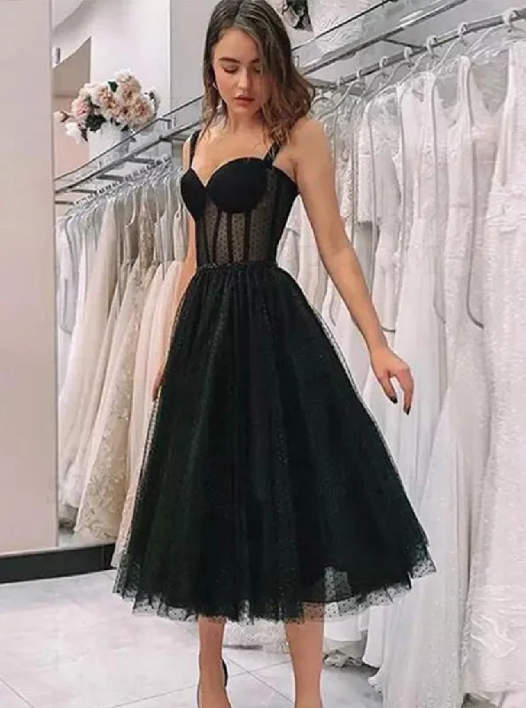 casual summer dressCute Straps Short Prom Dress Black Fairy Vintage Homecoming Party Dresses PD1125