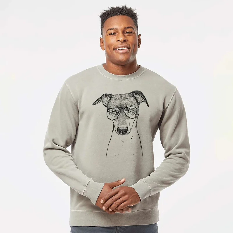 Buy More, Save More Aviator Momo the Japanese Terrier - Unisex Pigment Dyed Crew Sweatshirt