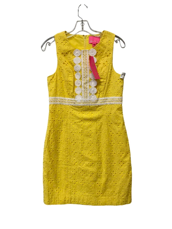 Price Blitz flowy evening dressDress Casual Midi By Lilly Pulitzer In Yellow, Size: 4 Price Blitz flowy evening dressDress Casual Midi By Lilly Pulitzer In Yellow, Size: 4