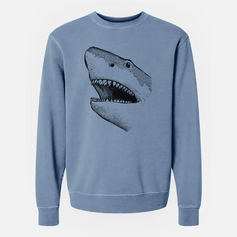Seasonal Clearance Bare Nado the Great White Shark - Unisex Pigment Dyed Crew Sweatshirt