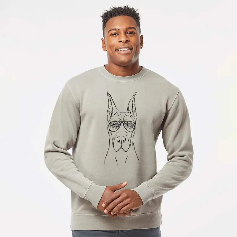 Incredible Offers Aviator Jude the Great Dane - Unisex Pigment Dyed Crew Sweatshirt