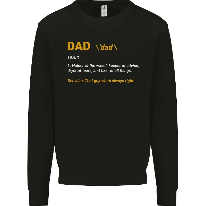 Fantastic Offers Dad Definition Funny Fathers Day Mens Sweatshirt Jumper