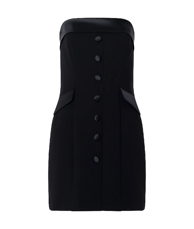 Instant Discount trendy jacketGemma Carey Satin Bandeau Mini Dress - Black