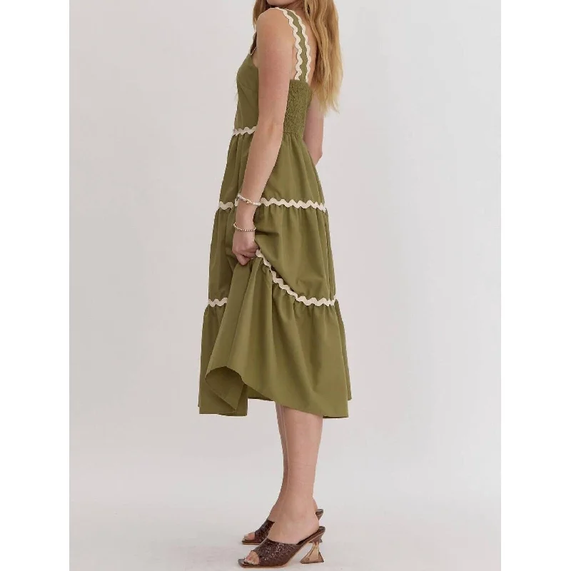 lace-up dressEntro - Ric Rac Midi Dress