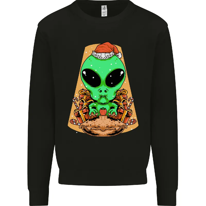 Overstock Christmas Alien UFO Santa Space Ship Funny Mens Sweatshirt Jumper