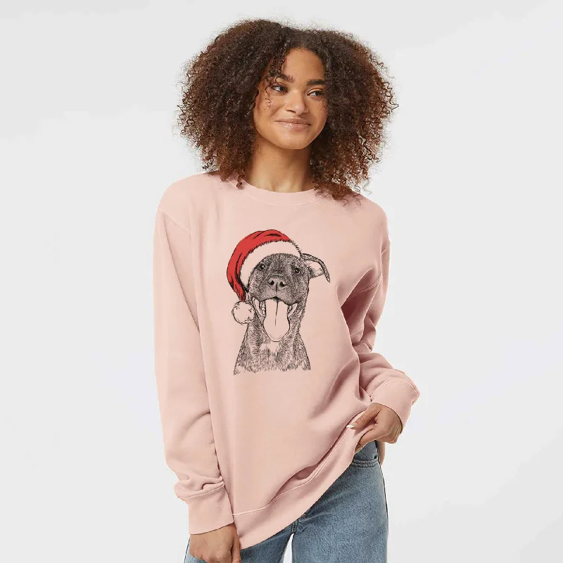 Fantastic Offers Santa Harley the Pitbull Mix - Unisex Pigment Dyed Crew Sweatshirt